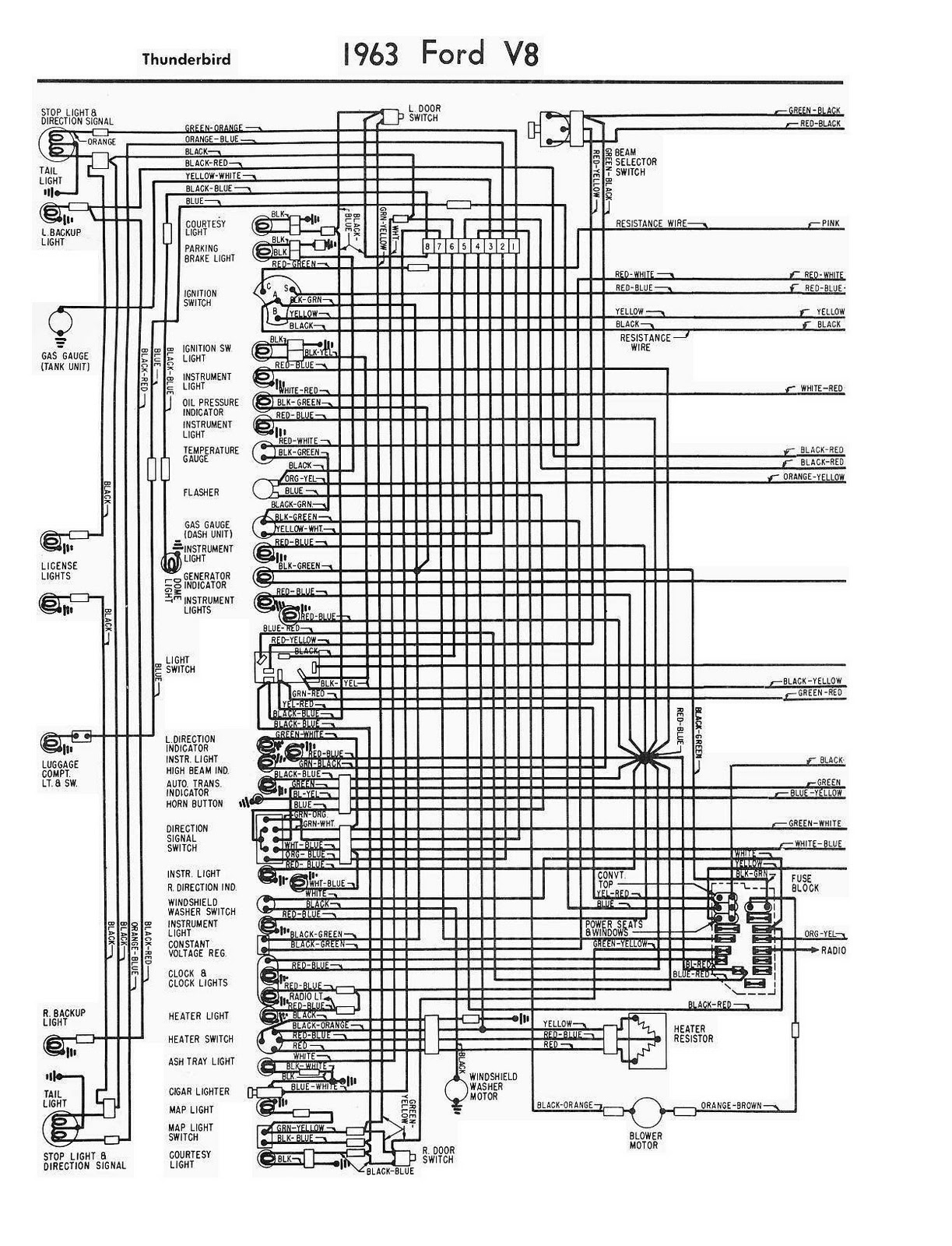 1963 Ford thunderbird wiring diagram
