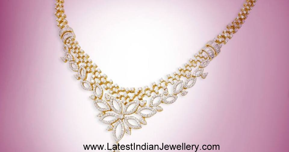 Ruby Drop GRT Diamond Necklace Latest Indian Jewellery Designs