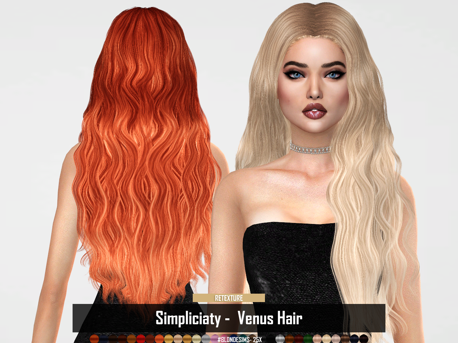 Simpliciaty Venus Hair Retexture Ruchell Cc S E