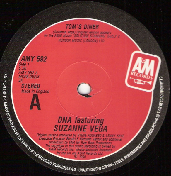 Toms diner текст. Tom’s Diner Сюзанна Вега. Suzanne Vega Tom's Diner обложка. DNA Tom's Diner. Suzanne Vega - Tom's Diner (featuring DNA).