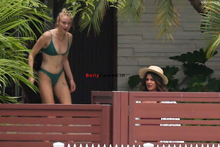 Priyanka Chopra in a beautiful Cute Wet Brown Swimsuit enjoying Party time in Miami bollycelebs.in Exclusive Pics 007