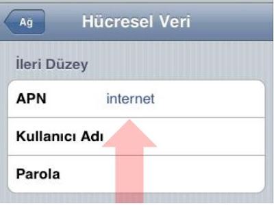 Turkcell APN Ayarları iPhone