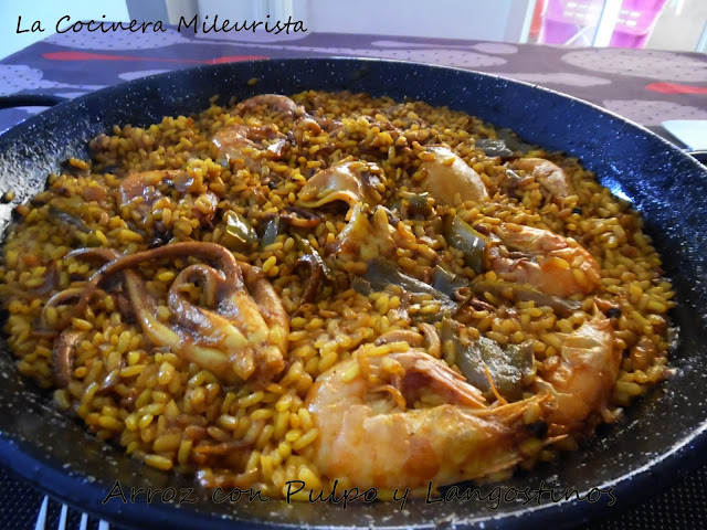 Arroz Con Pulpo Y Langostinos (y Alioli O Lactonesa De Tomates Secos)
