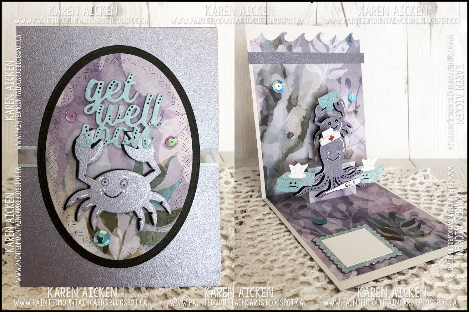 Painted Mountain Cards: Get Well Soon Pop-Up Card