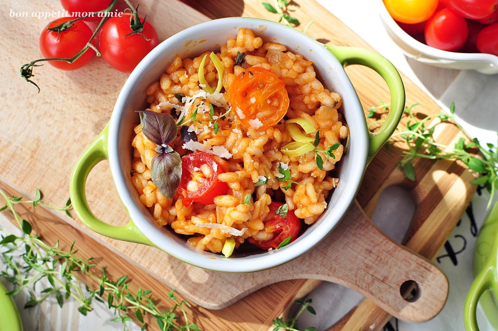 Bon appetit mon amie Risotto pomidorowe z ziołami