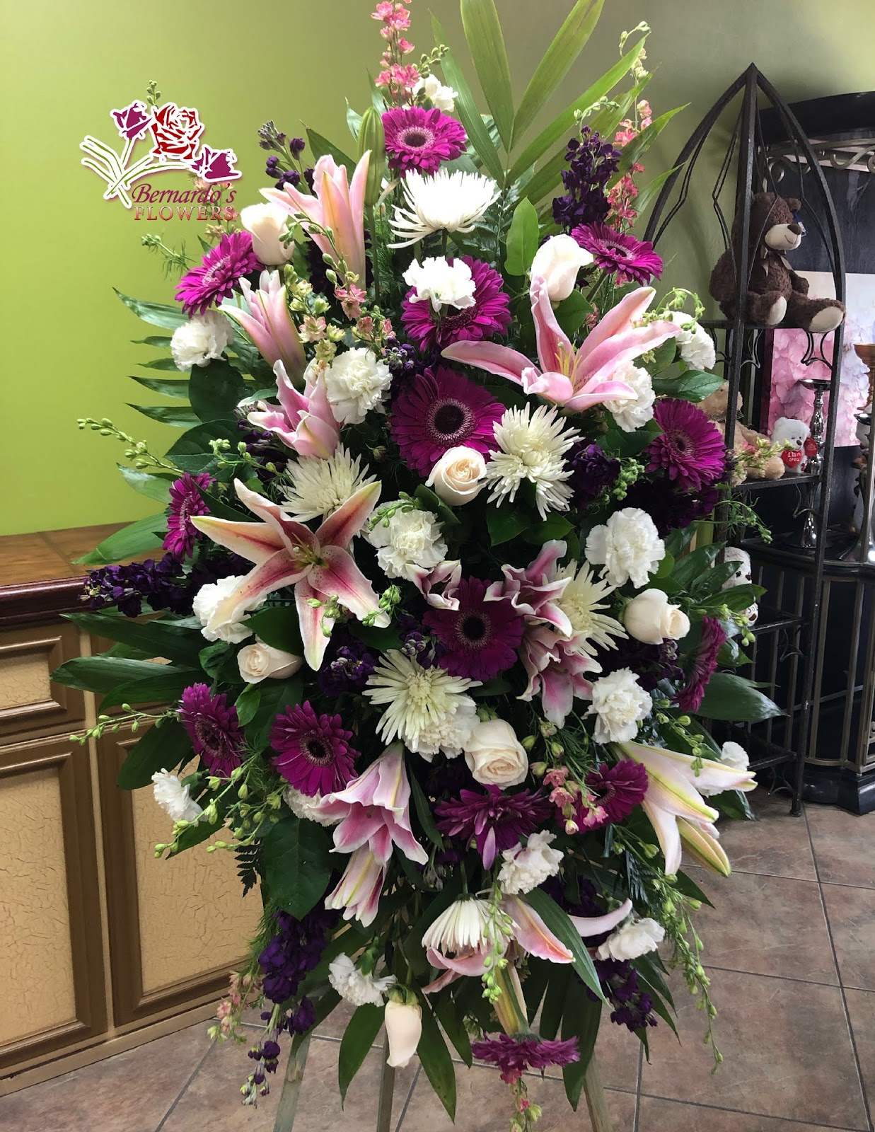 Bernardo's Flowers Deluxe Funeral Standing Spray
