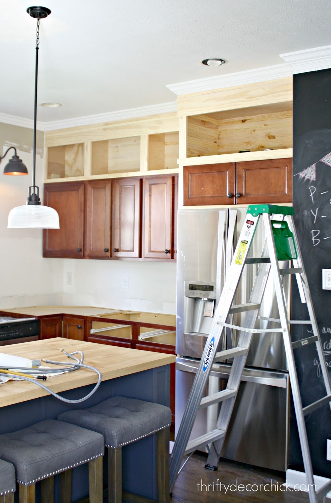 How to take kitchen cabinets to ceiling DIY