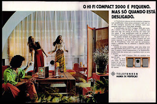 Telefunken, aparelho de som, anos 70.  1974. década de 70. os anos 70; propaganda na década de 70; Brazil in the 70s, história anos 70; Oswaldo Hernandez;