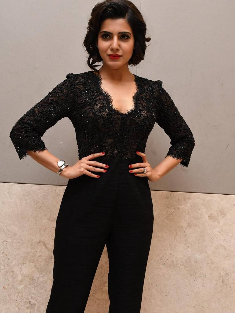 Indian Actress Samantha Photos In Black Dress - imagedesi.com