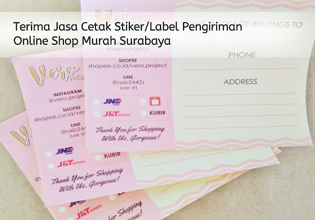 Jasa Cetak Stiker/Label Pengiriman Online Shop Murah Surabaya