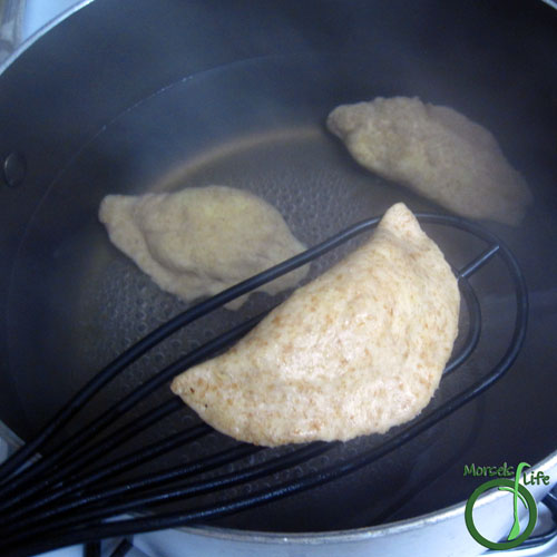 Morsels of Life - Potato and Cheese Pierogies Step 9 - Place pierogies into hot/boiling water.