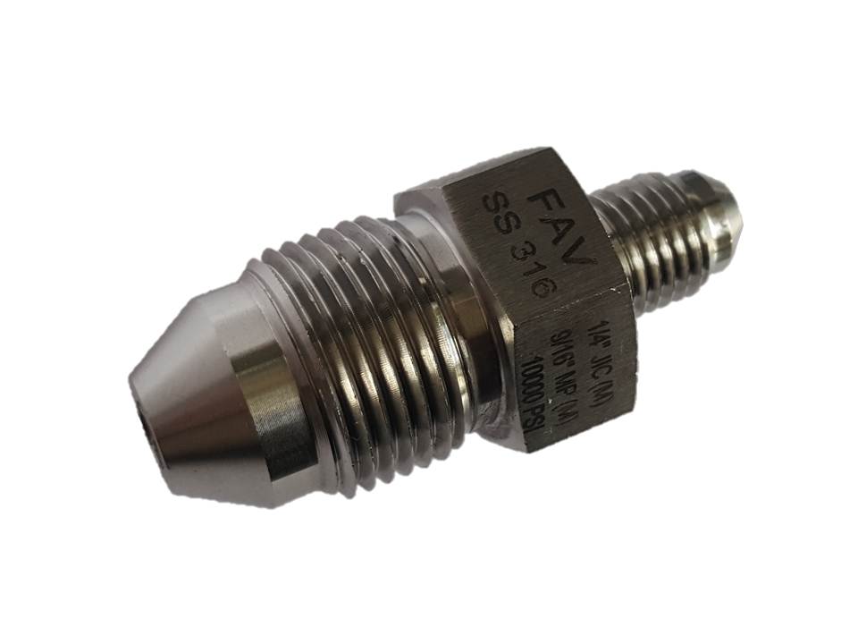 Autoclave Adapters SS 316 Adapter, 1/4" JIC (M) x 9/16" MP (M), 10000 PSI