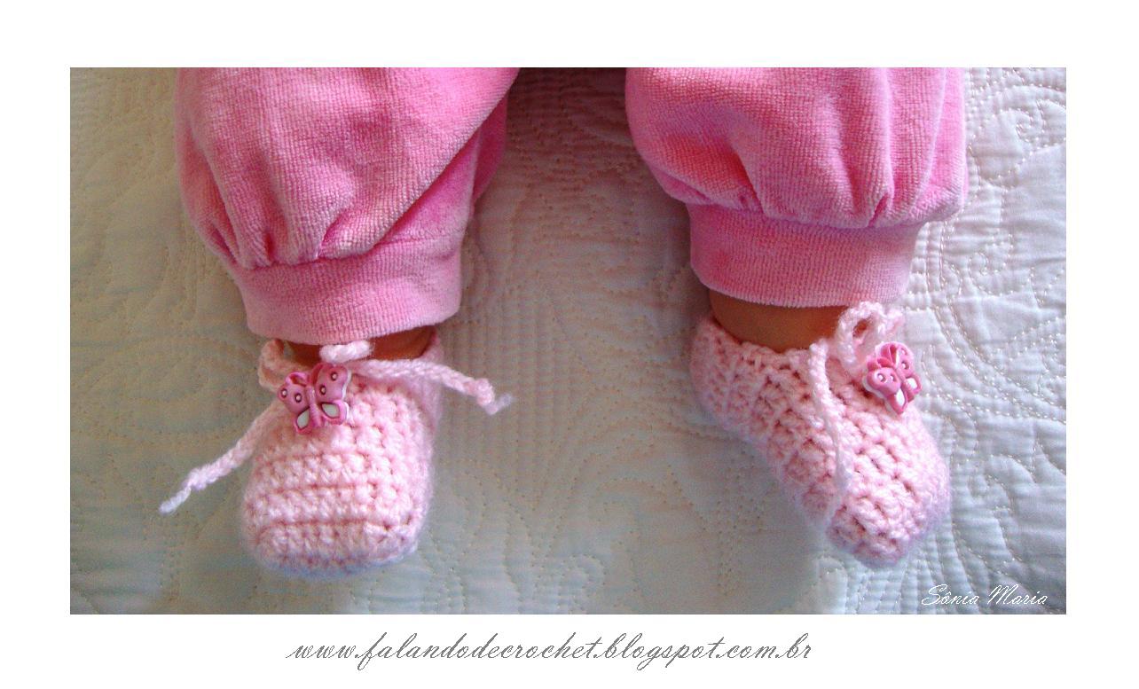 sapatinho de crochê para boneca