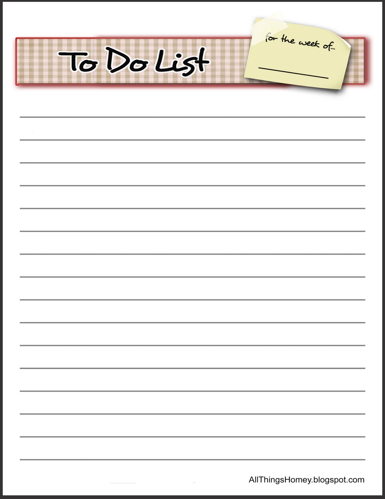 all things HOMEY: Free ' To Do List' revised