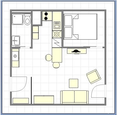После перепланировки маленькая пражская квартира увеличилась на одну комнату