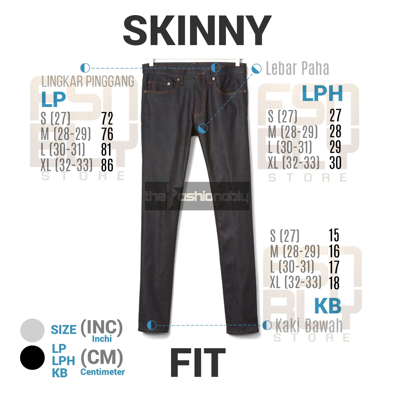 Size Chart Jaket dan Celana ~ theFashionably Store