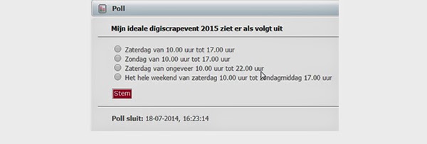 http://digiscrap.nl/digiscrap-event/poll-digiscrapevent-2015-heel-weekend-of-een-dag/