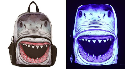 mochila tiburón fluorescente