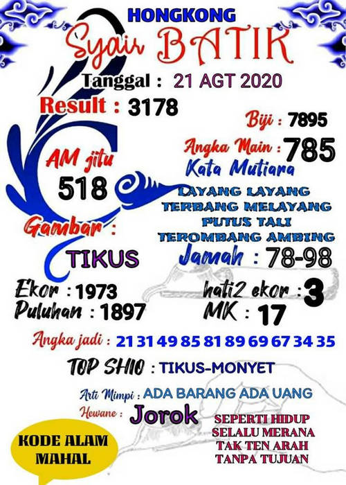 Syair Hk Jumat 21 Agustus 2020 Royal Syair