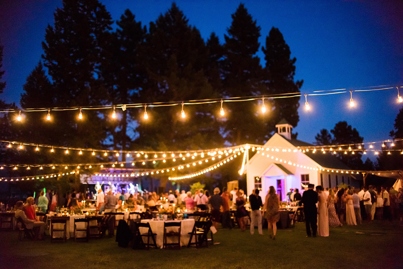 Lighting / Outdoor Montana Wedding Reception /Photography: Marianne Wiest Photography / Coordination & Styling: Joyce Walkup / Videography: Britney Paige Cinematography / Catering: Cuisine Machine / Band: Savannah Jack / Rentals: The Party Store / Flower & Design: Beargrass Gardens Florals & Events