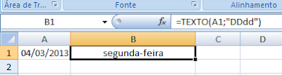 Excel Amador Porém útil: Colocando data como dia da semana, Excel Fácil ...