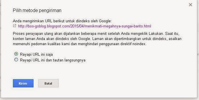 cara agar postingan cepat terindeks google