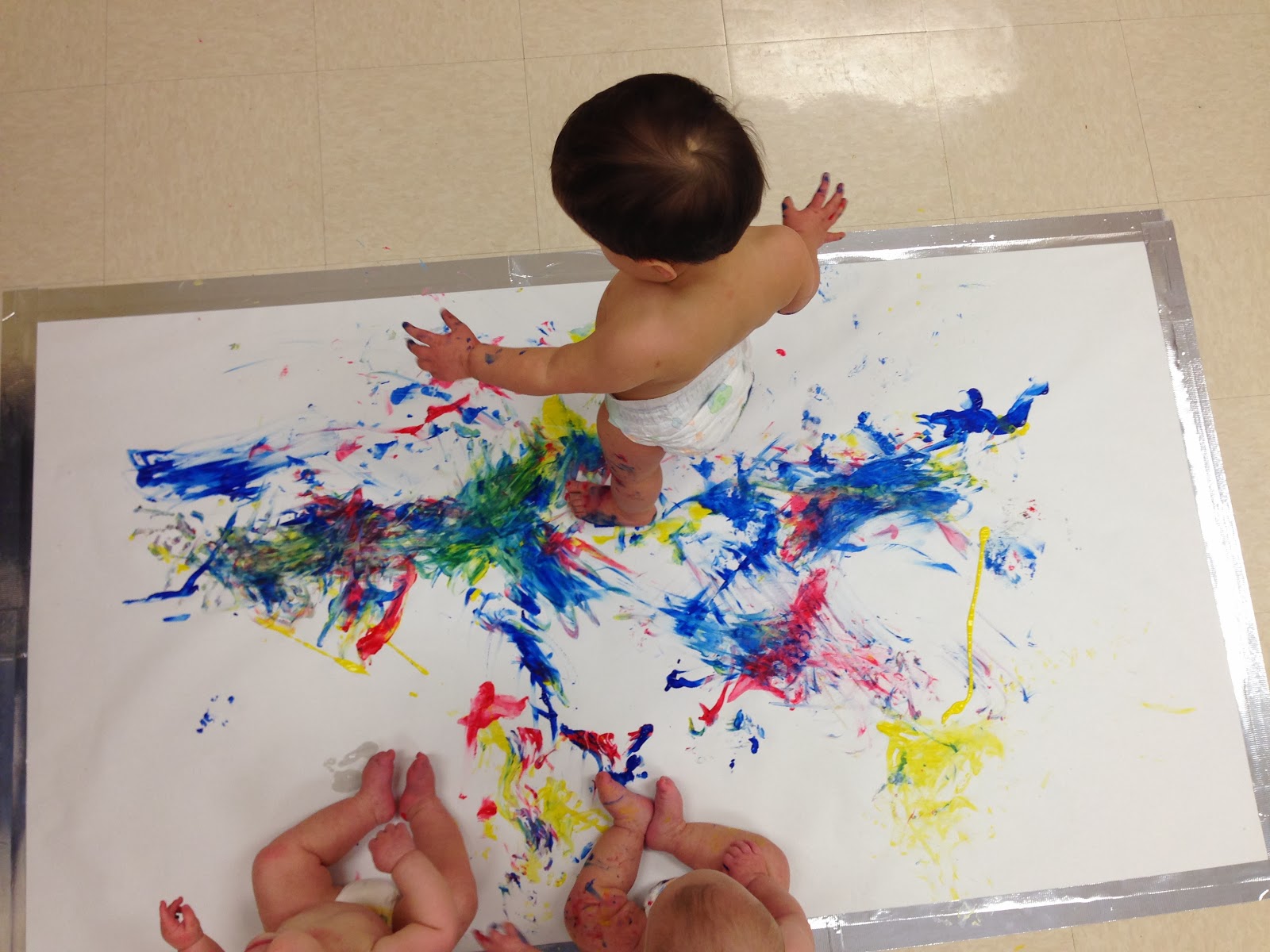 Image result for kids crawling on paper with paint