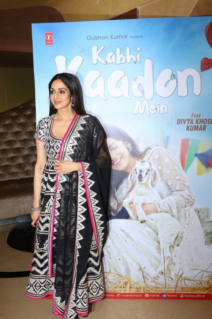 Actress Sridevi Stills In Black Dress At Song Launch
