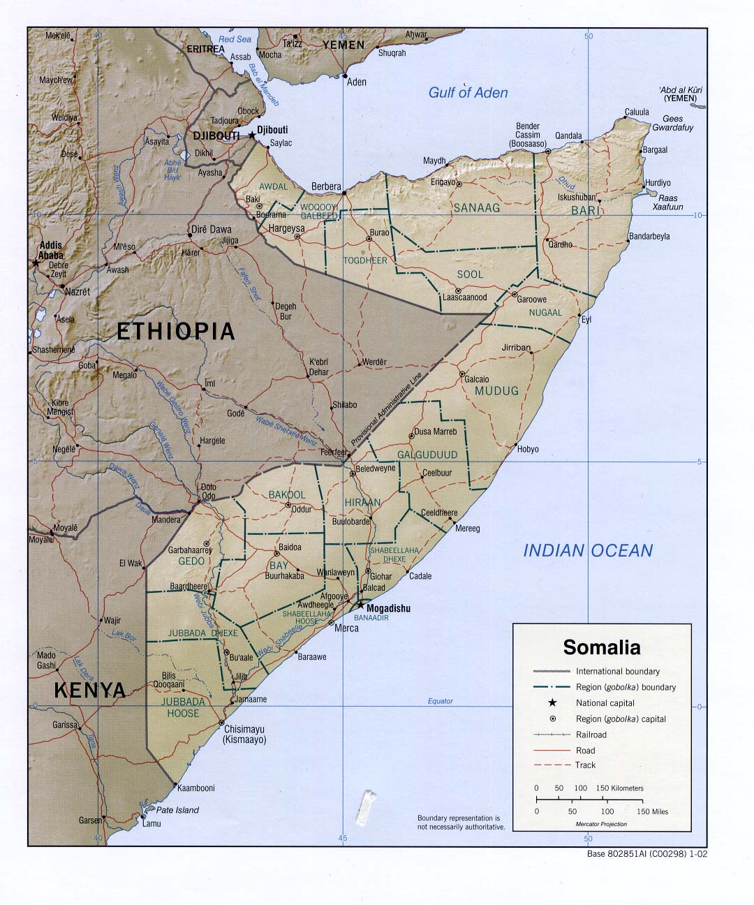 Somalia - Peta Geografis Somalia - Geografia Total™