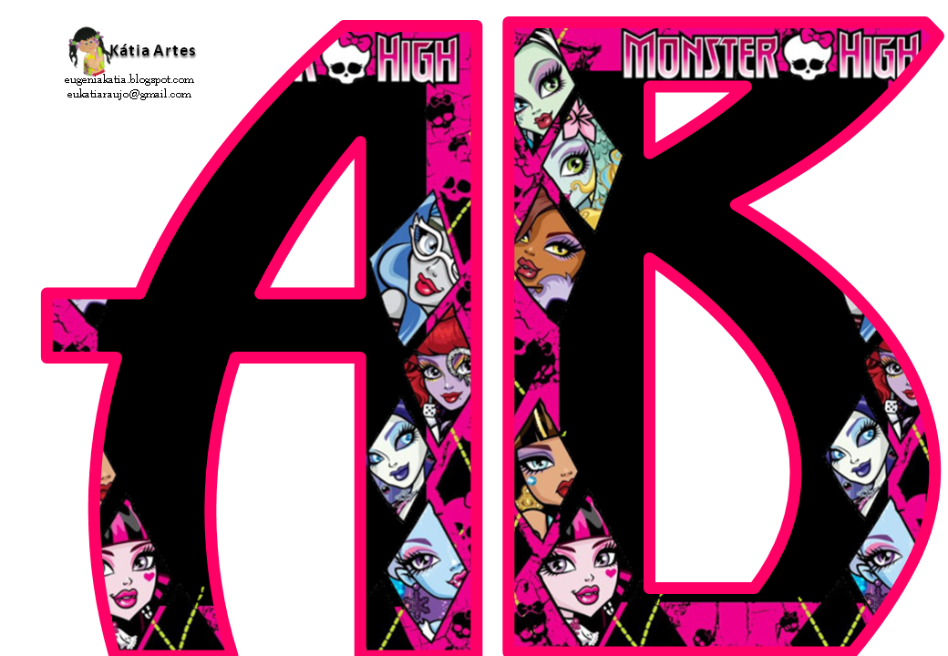 Alfabeto con caras de las Monster High. - Oh my Alfabetos!