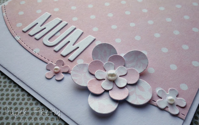 CAS pink floral card for Mum