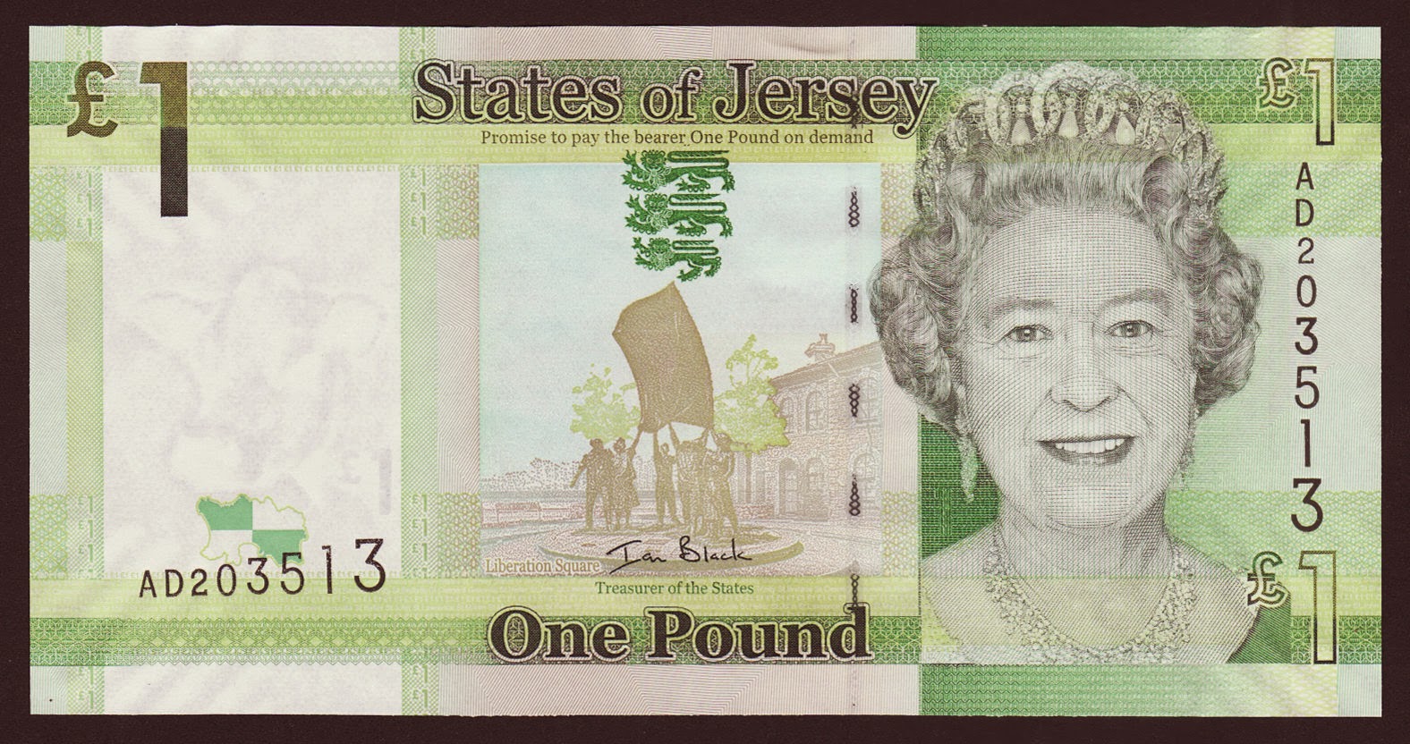 Jersey 1 Pound banknote 2010 Queen Elizabeth IIWorld Banknotes & Coins