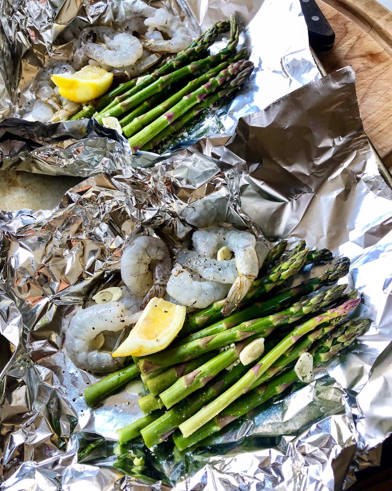 Easy Shrimp & Asparagus in Foil Packets