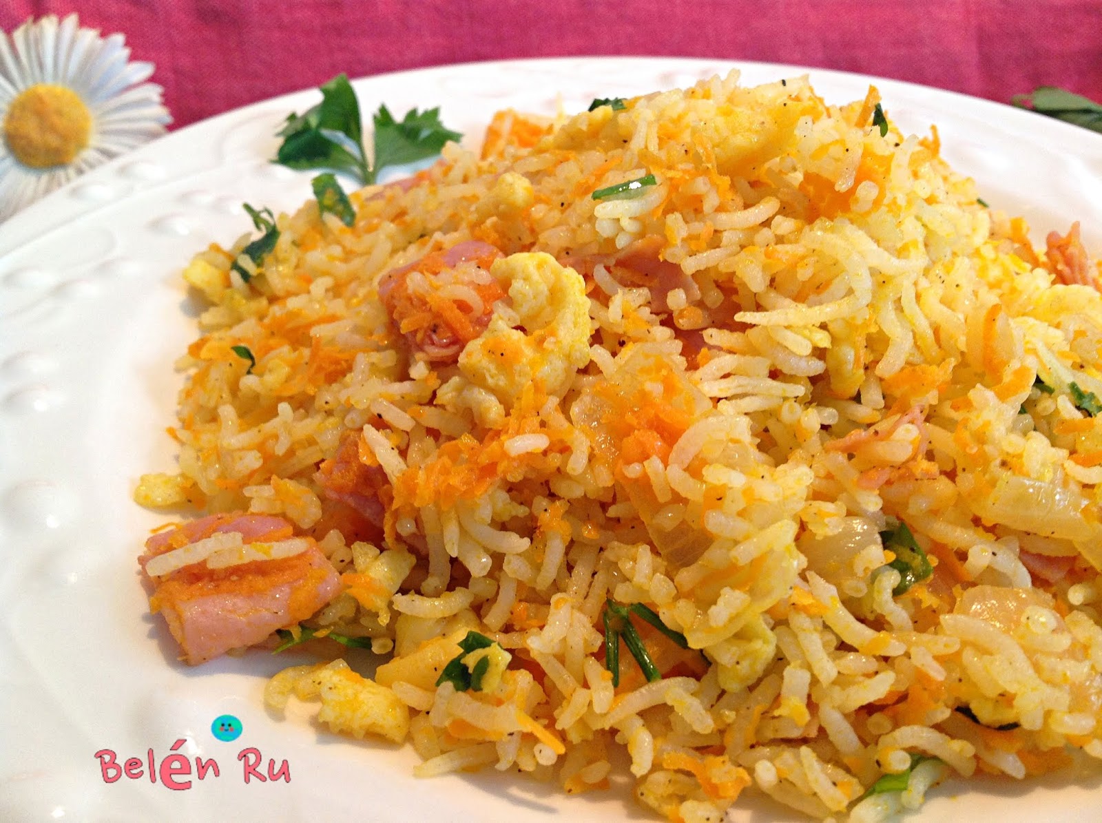 Arroz basmati frito, estilo asiático Belén Ru y sus Tiramisús