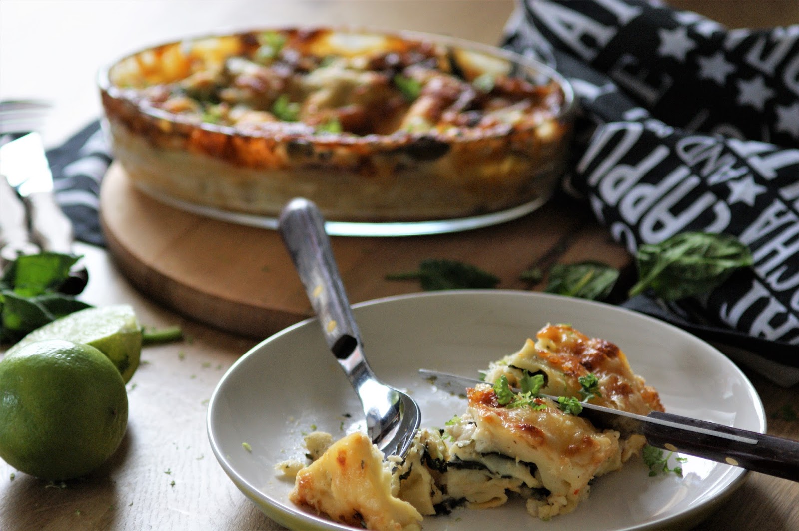 Spinatlasagne mit Kabeljaufilet - Papilio Maackii
