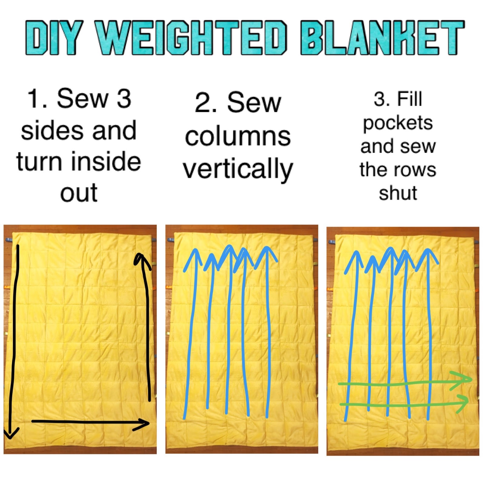 Make your own Weighted Blanket Cheap and Fast Sew With Sparkles
