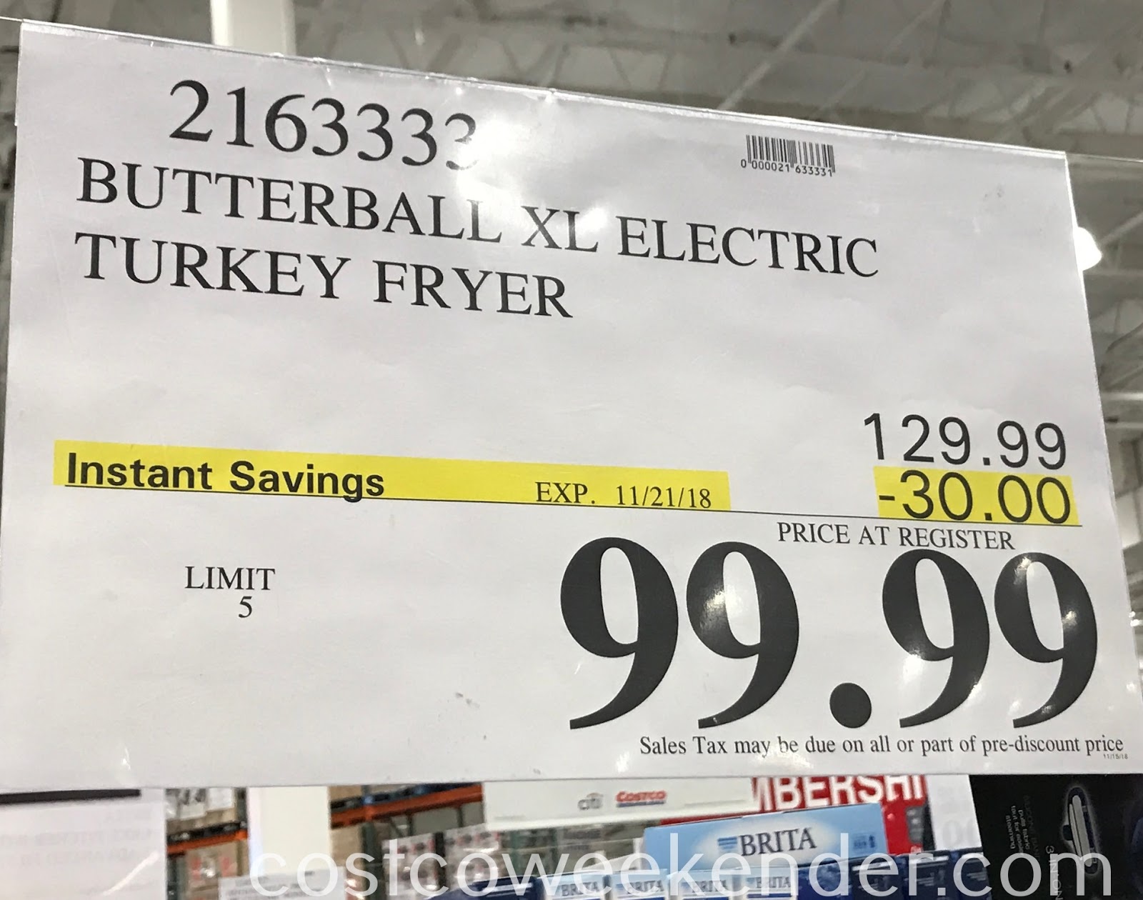 Butterball XL Electric Turkey Fryer Costco Weekender
