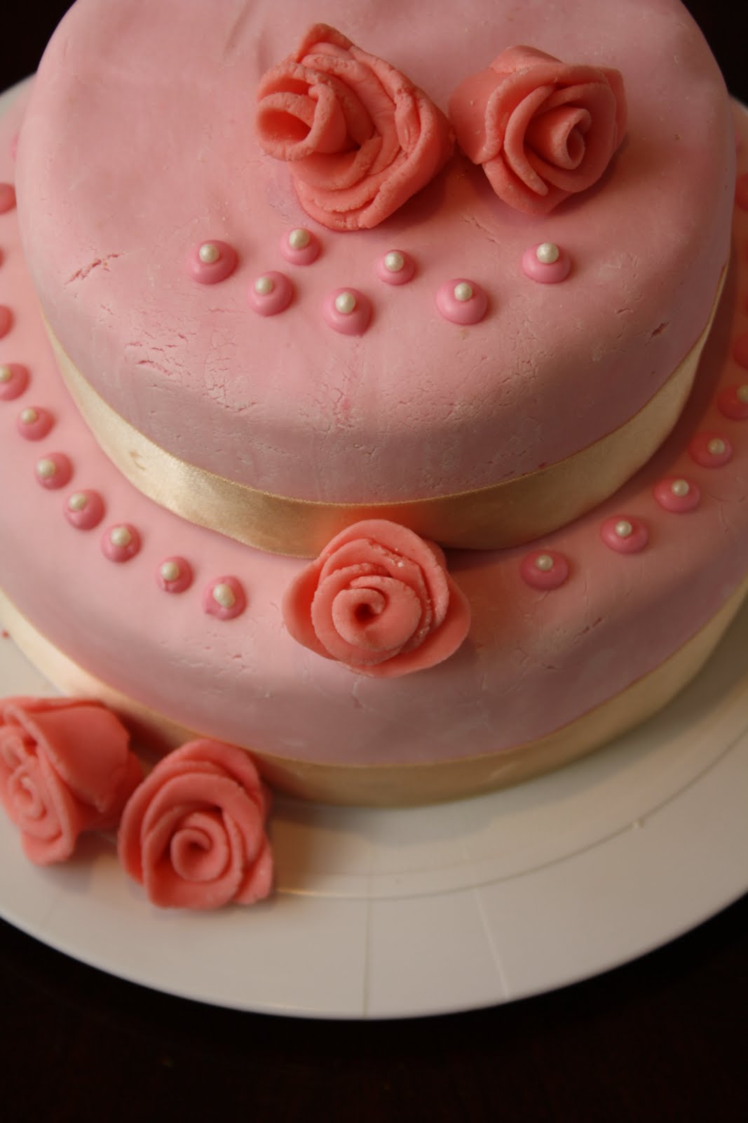 Spontaneous Euphoria Two Tiered Wedding Cake with Fondant Roses (TUTORIAL)