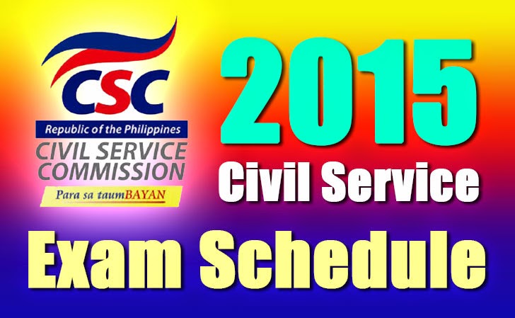 2015 Civil Service Exam Schedule
