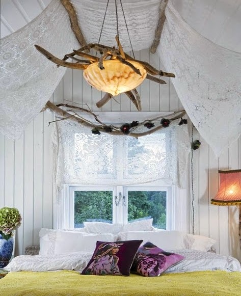 driftwood on chandelier