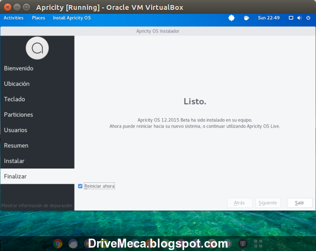 DriveMeca instalando ApricityOS paso a paso