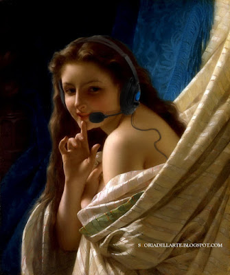 Ritratto di giovane donna - P. A. Cot fotomontaggi di dipinti classici- Portrait of young woman-Pierre August Cot