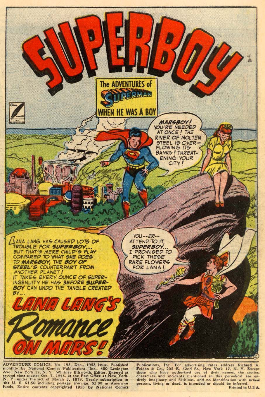 Days Of Adventure Adventure Comics 195 December 1953