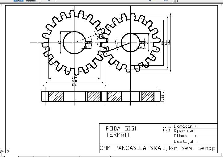 drawingtechnic DRAWING TWO GEAR