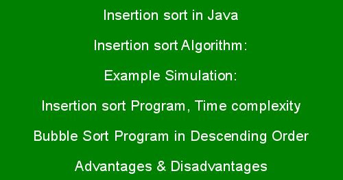 Java Program To Insertion Sort With Example | JavaProgramTo.com