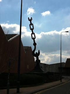 One of the "Skyhooks" sculptures, Old Trafford, Manchester