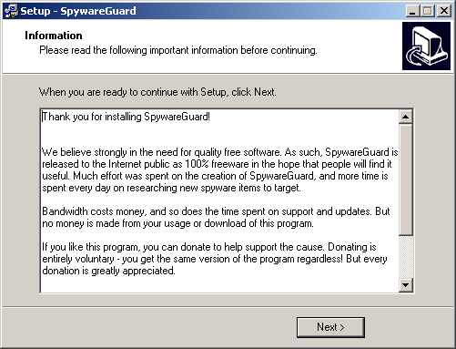 شرح برنامج SpywareGuard لمنع تبيث البرامج الملغومة على الكمبيوتر