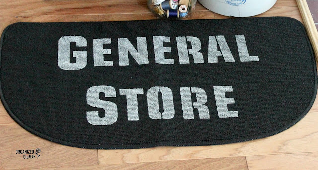 An Easy "General Store" Stenciled Kitchen Rug #oldsignstencils #signs #generalstore #stenciling #fusionmineralpaint #farmhousedecor
