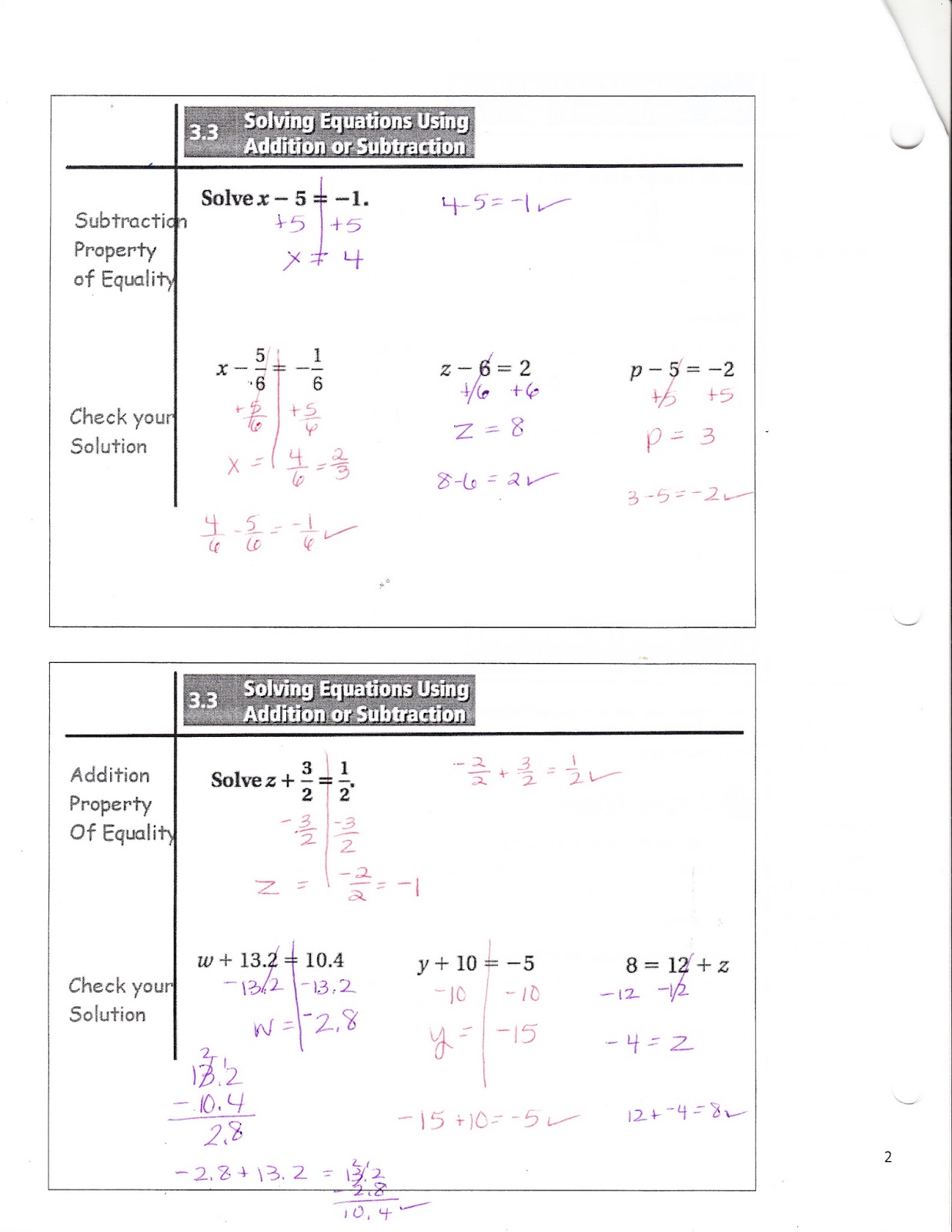 Ms. Jean's Classroom Blog: Math 7 3.3 Solving Equations Using Addition