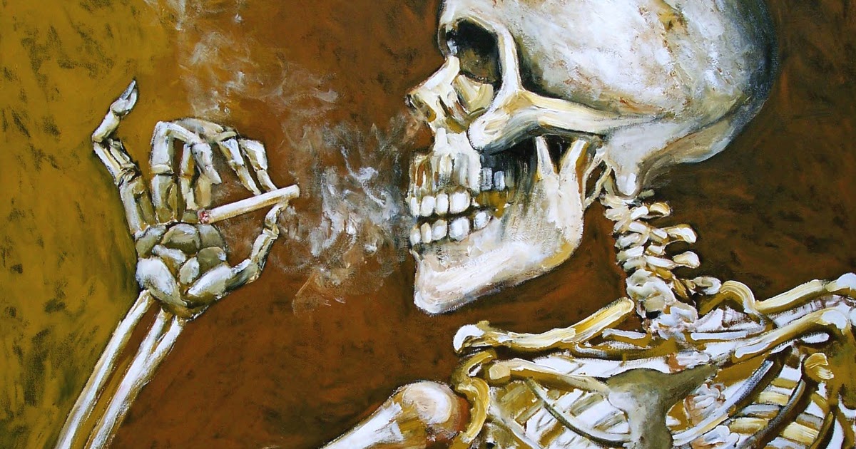 Зачем скелет. Ван Гог курящий скелет. Картина Ван Гога скелет с сигарой.